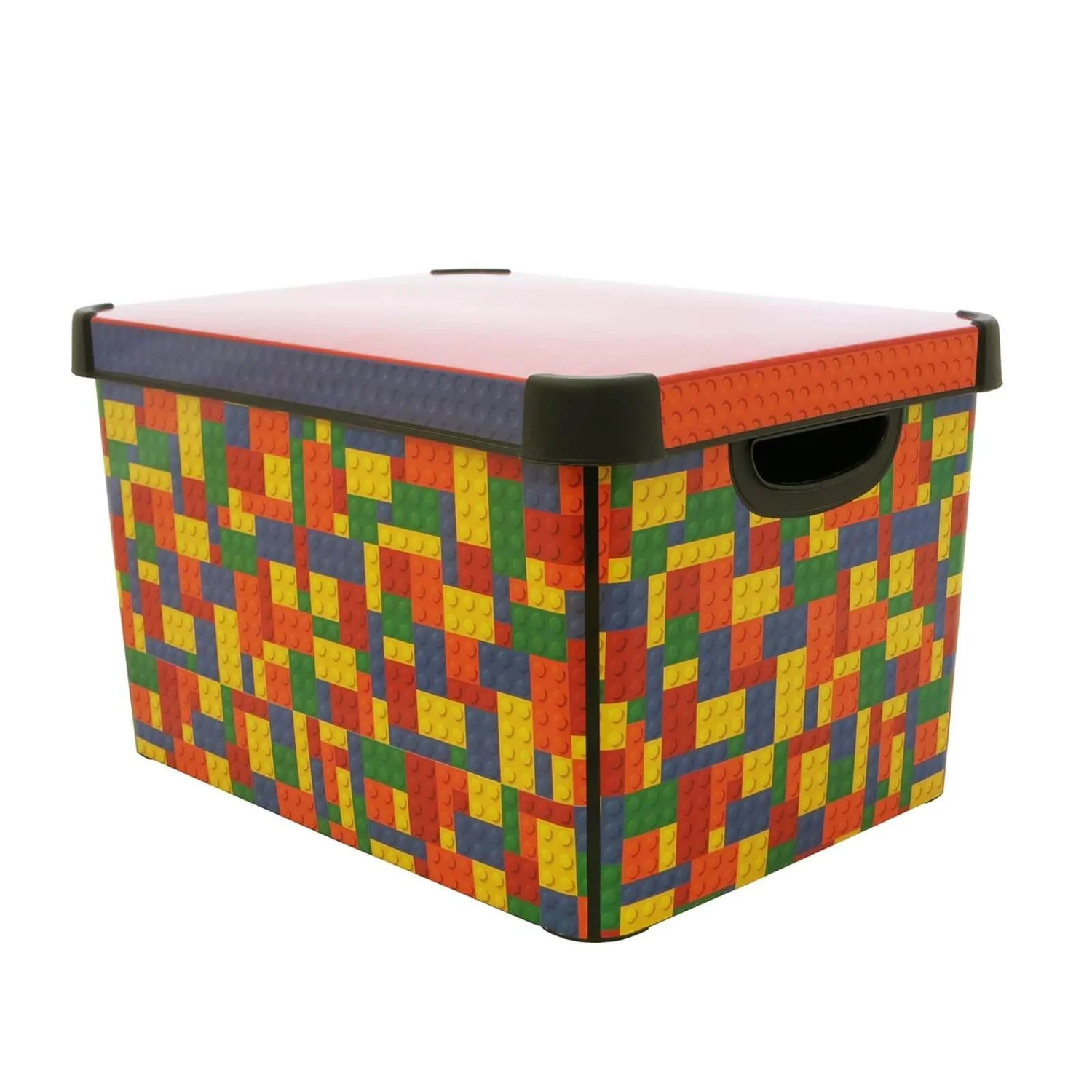 Curver Stockholm Bright Blocks Plastic Deco Storage Box Multi Colour 22L