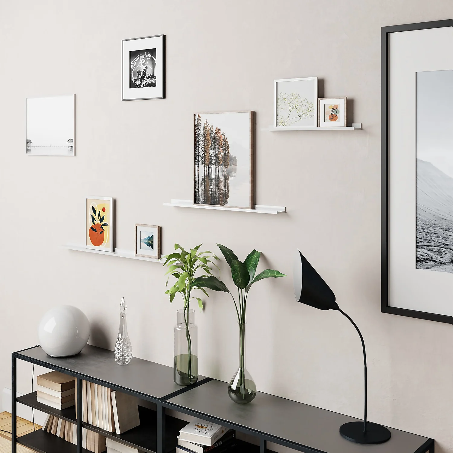 Flexi Storage Decorative Shelving Photo Shelf - White Matt - 600x35x100mm - Image 2