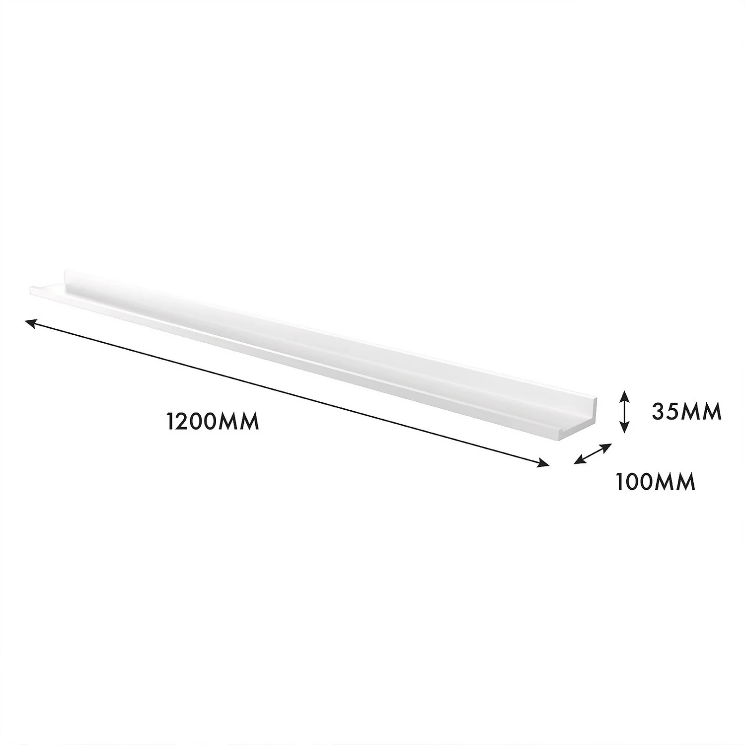 Flexi Storage Decorative Shelving Photo Shelf - White Matt - 1200x35x100mm - Image 4