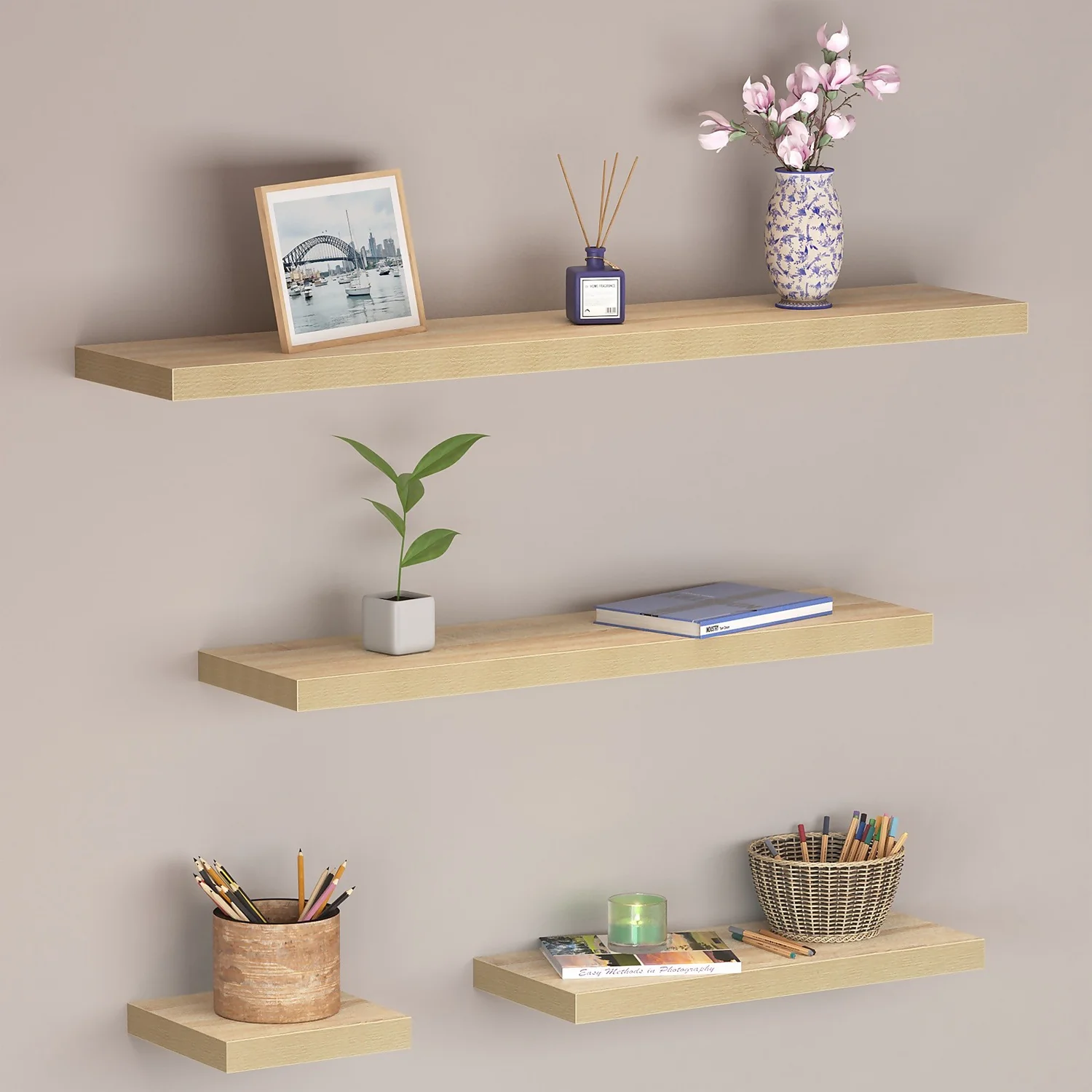 Floating Shelf - Sanoma Oak - 900 X 240 X 38mm - Image 2