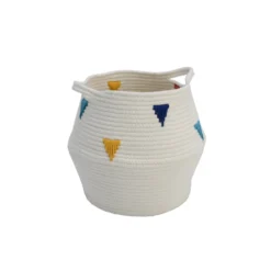 Cotton Rope Basket With Triangle Design