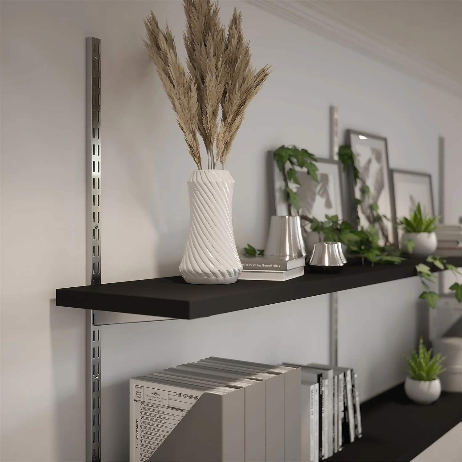 Twin Slot Shelving Kit - 1600mm Krome Twinslot And 120mm Brackets - Chrome Effect - Image 4