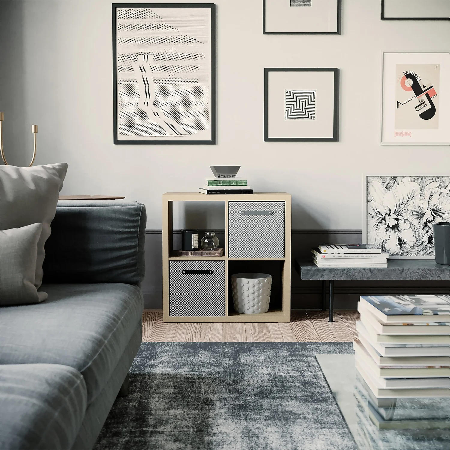 Clever Cube Patterned Fabric Insert - Black Jacquard - Image 2