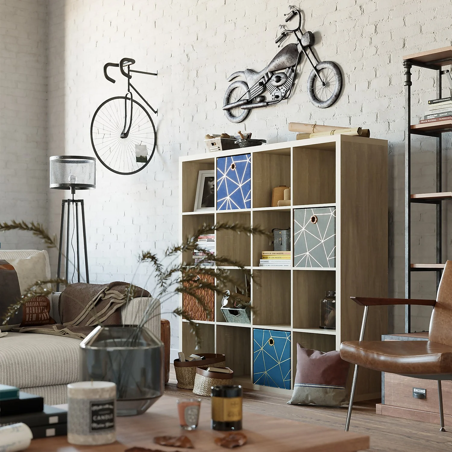 Clever Cube Velvet Geometric Insert - Navy & Gold - Image 3